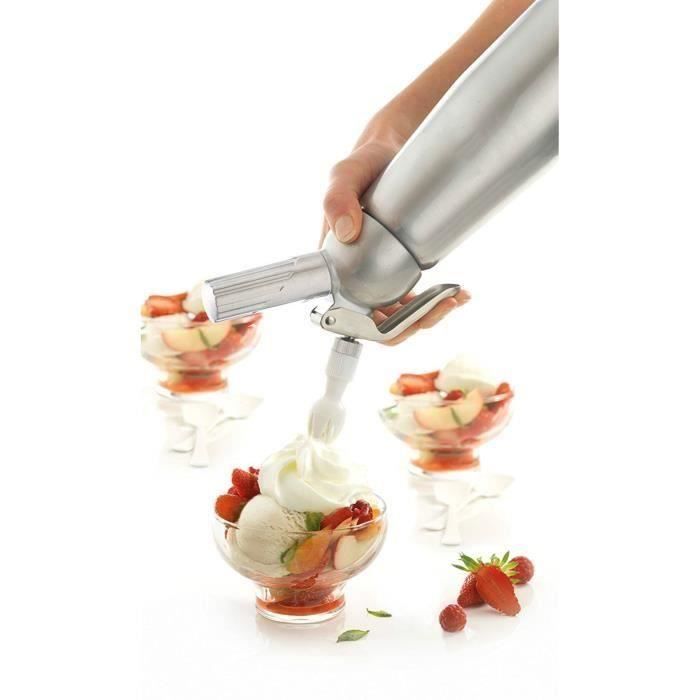 Siphon à Chantilly Professionnel en Aluminium, Siphon à Crème Fouettée, pour Mousses et Crèmes