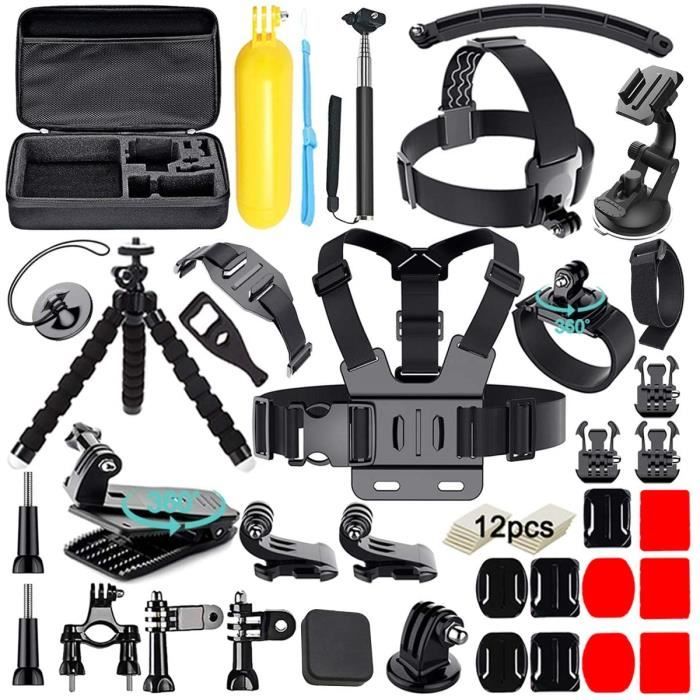 Avaspot 50-en-1 Kit d'Accessoires pour caméra d'action pour Gopro Hero 2018 Hero 7 6 5 4 3 Hero 5 Noir, Session Héros Session Campus