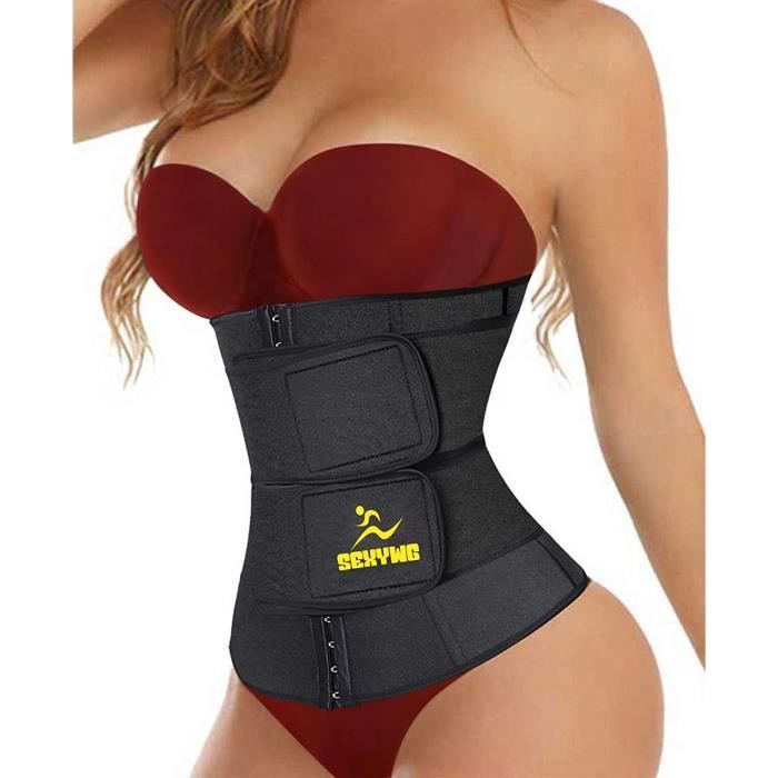 SEXYWG Ceinture de Sudation Femme Abdominale Néoprène Ajustable Corset Gaine Ventre Plat Sauna Sport Soutien du Dos