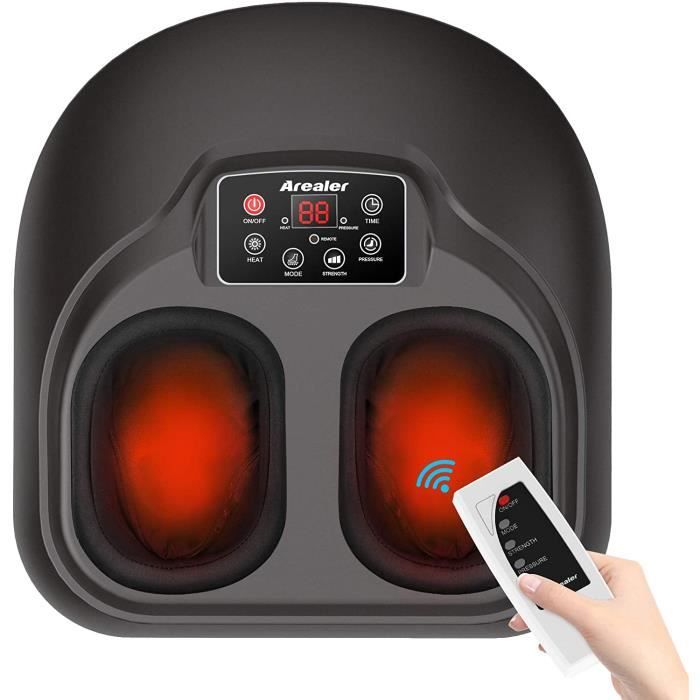 COUSSIN DE MASSAGE Arealer Masseur Pied Electrique Massage Shiatsu Chauffant avec Télécommande Masseur Pétr170