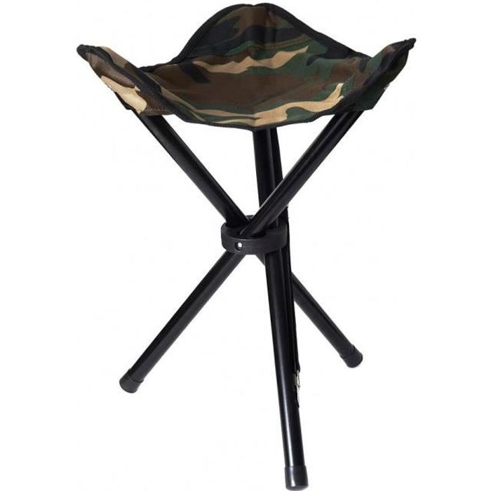 SIEGE DE REPOS - TABOURET PLIANT 3 PIEDS CAMOUFLAGE WOODLAND