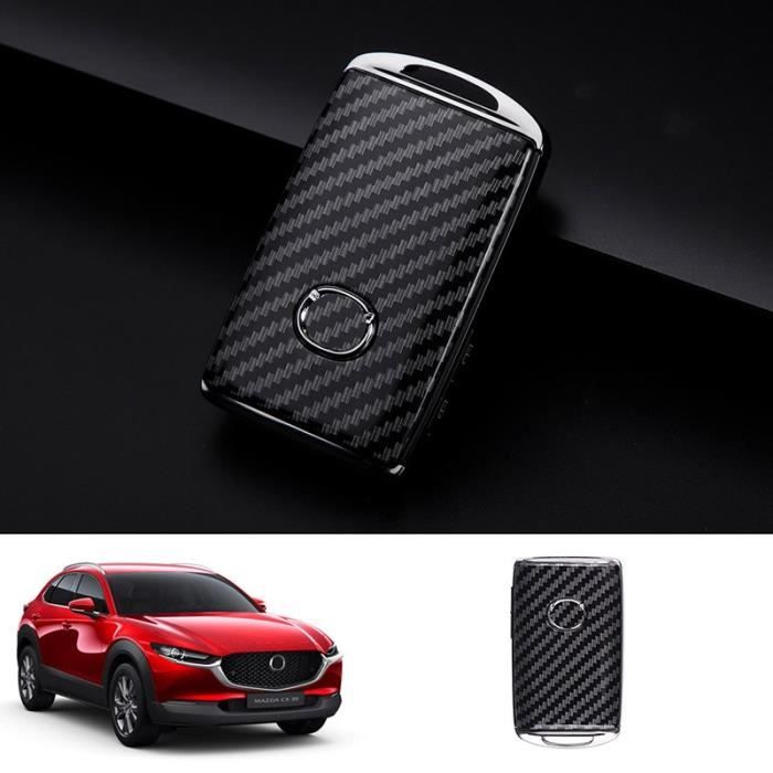 Coque clé,Couvercle de protection de clé de voiture, couvercle de clé, accessoires pour Mazda CX30 CX-30 2019 - Type Carbon fiber