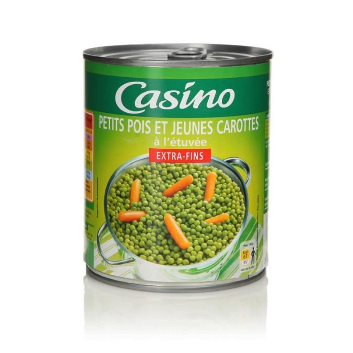 CASINO - Petits Pois Extra-Fins et Jeunes Carottes - 530G