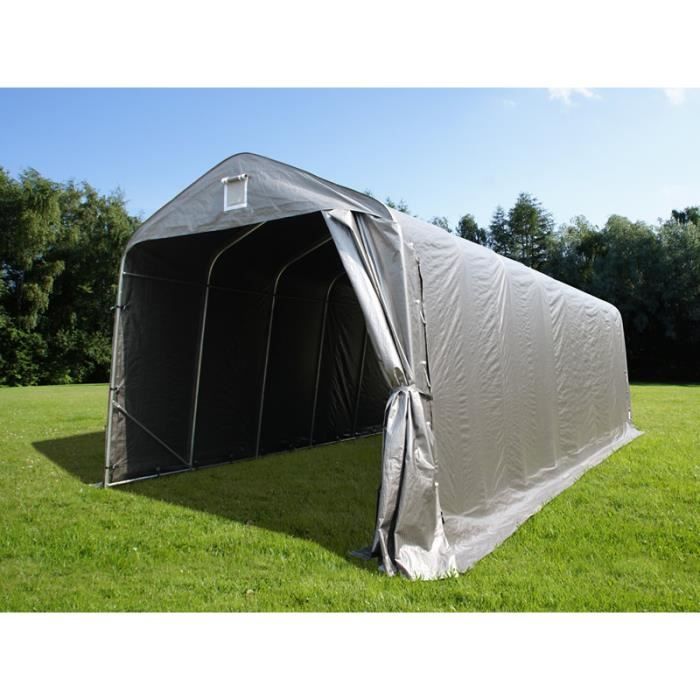 Tente Abri Garage PRO 3,77x9,7x3,18m PE, Gris Dancover Abris Voiture