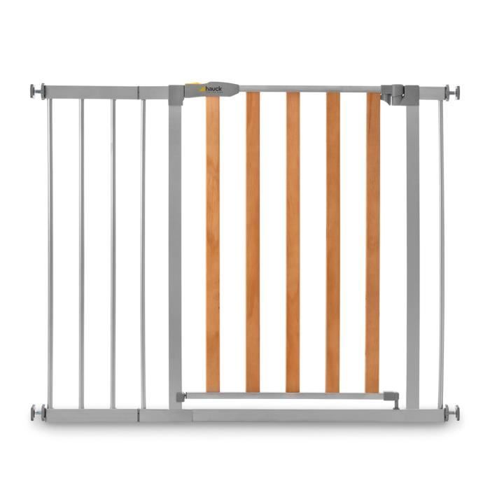 Barrière de sécurité Woodlock 2 + extension 21cm - Bois et gris