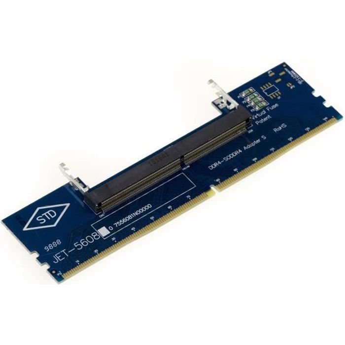 Adaptateur pour barrettes type DDR 4 SODIMM Portable vers DIMM PC de bureau DDR4 2133MHz