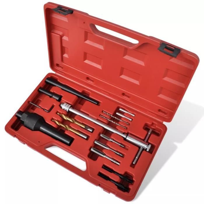 Kit extracteur bougie de préchauffage et réparation de filetage 16 pcs
