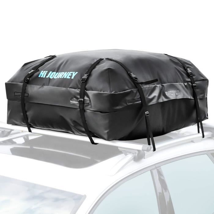 Rabbitgoo Sac/Coffre de Toit de Voiture Noir --112 x 86 x 43CM- Coffre de Toit Souple Anti Pluie Valise de Toit Etanche Impermeable