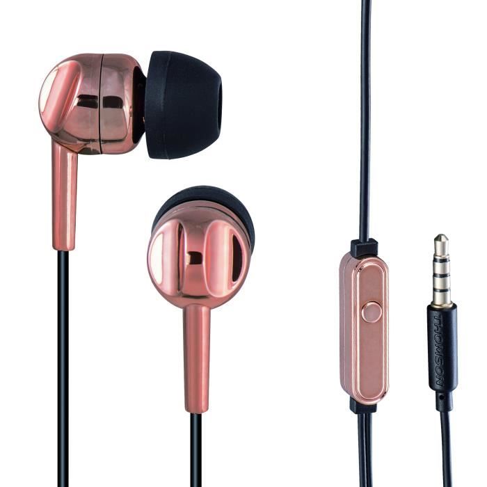 THOMSON EAR 3005 Ecouteurs stéréo intra-auriculaires avec microphone Rose Gold