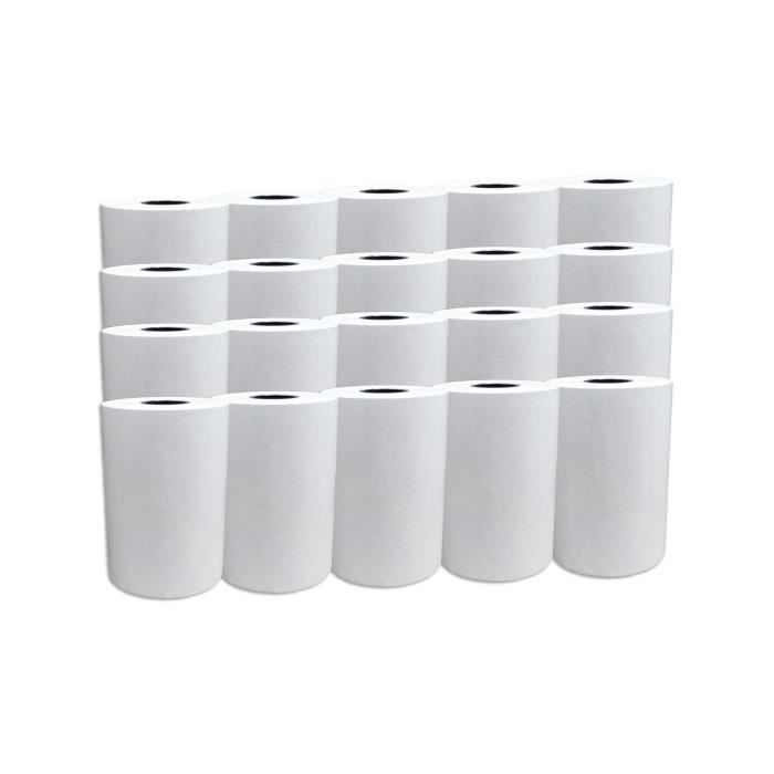 20 Bobine Rouleaux 57 mm x 40 mm 57 x 40 de Papier Thermique pour Caisse Carte bancaire, TPE, Terminal de paiement Ticket Rouleaux