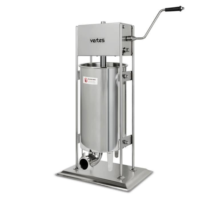 vertes Poussoir à Saucisses (capacité de 15 litres, design vertical, manuel, incl. 4 buses de remplissage et 3 joints d'étanchéité