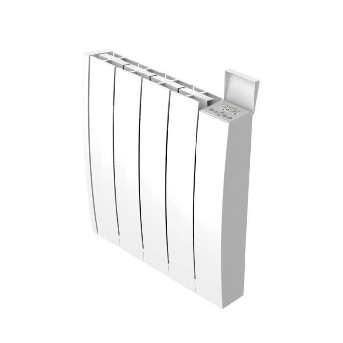 Radiateur électrique fixe à inertie sèche horizontal MANAO en céramique 1000W - thermostat digital LCD - Blanc - VOLTMAN