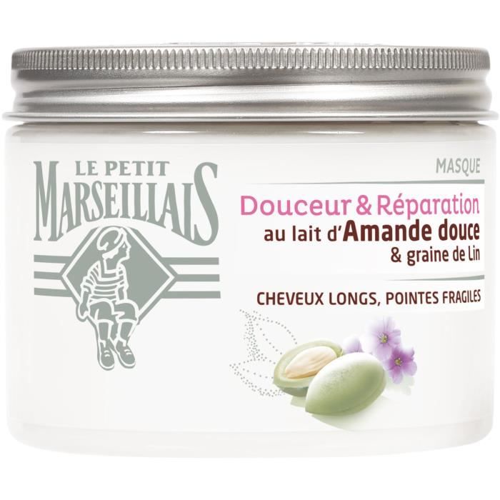 LE PETIT MARSEILLAIS Masque capillaire Douceur et réparation - Lait d'amande douce et graine de lin - 300 ml
