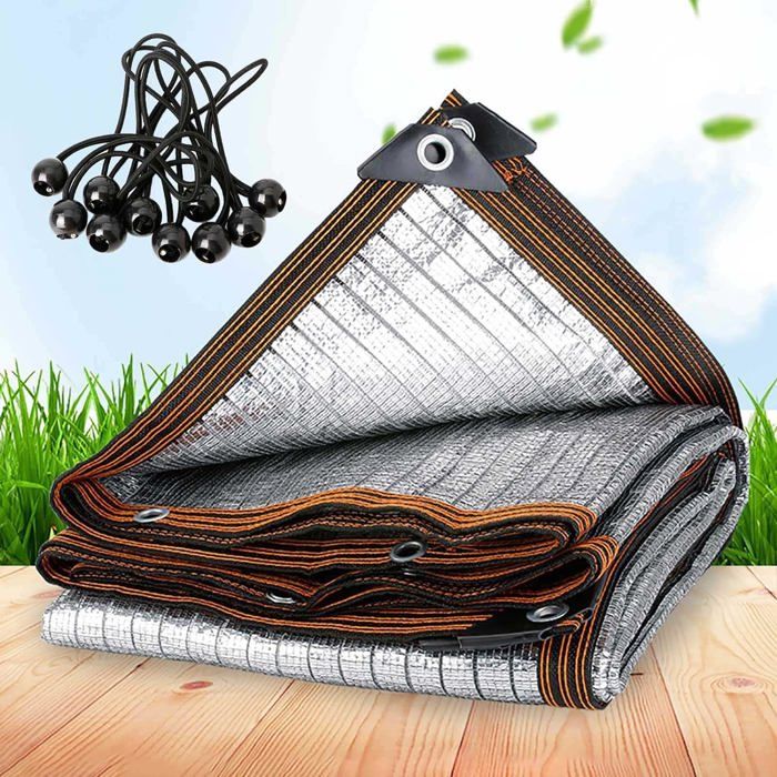 Filet D'ombrage Aluminé 85% Réflexion - 3x2 M - Avec œillets - Pour Voiture, Chien, Jardin, Toit, Tente - 10