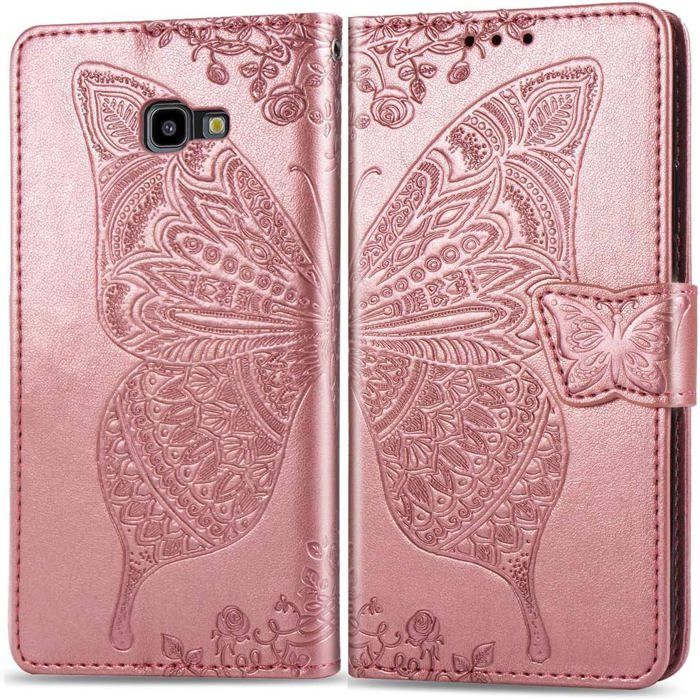 Étui à Rabat Xiaomi Redmi 9 - Cuir PU Avec Motif Arbre Gaufré - Porte-Cartes & Fonction Support - Bleu