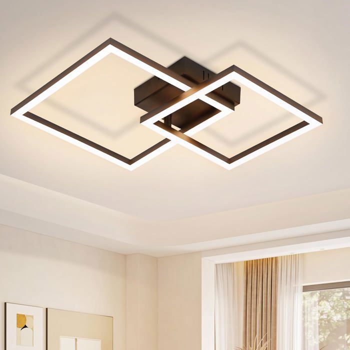 Plafonnier LED Moderne 20W Pivotant - 4 Lumières, 3000K Blanc Chaud, Noir, Pour Salon/cuisine