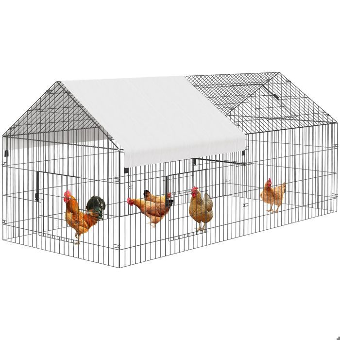 Comparer les prix de Poulailler en métal avec housse imperméable pour poulailler - SALUT  - 218 x 101,6 x 101,6cm - Portable -Cage pour animaux de ferme