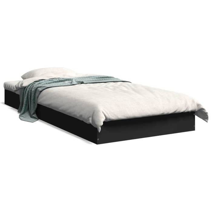 Lit simple-Cadre de lit-sans matelas-noir 75x190 cm-bois ingénierie-Design A lattes DEC13496L916939857808