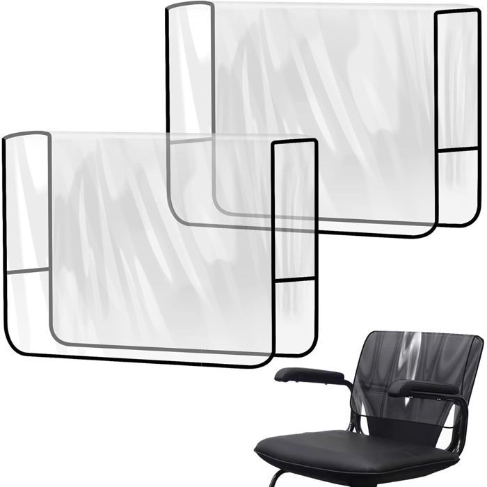 2 housses de protection épaisses adaptées à la plupart des sièges de salon de forme carrée transparentes avec un cadre noir imp