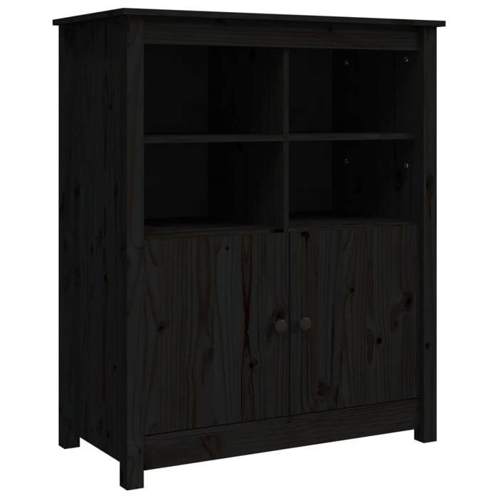 RabaisBuffet - CLARENCE - Commode/Buffet de cuisine Noir 83x41 5x100 cm - Bois massif de pin NEU9117