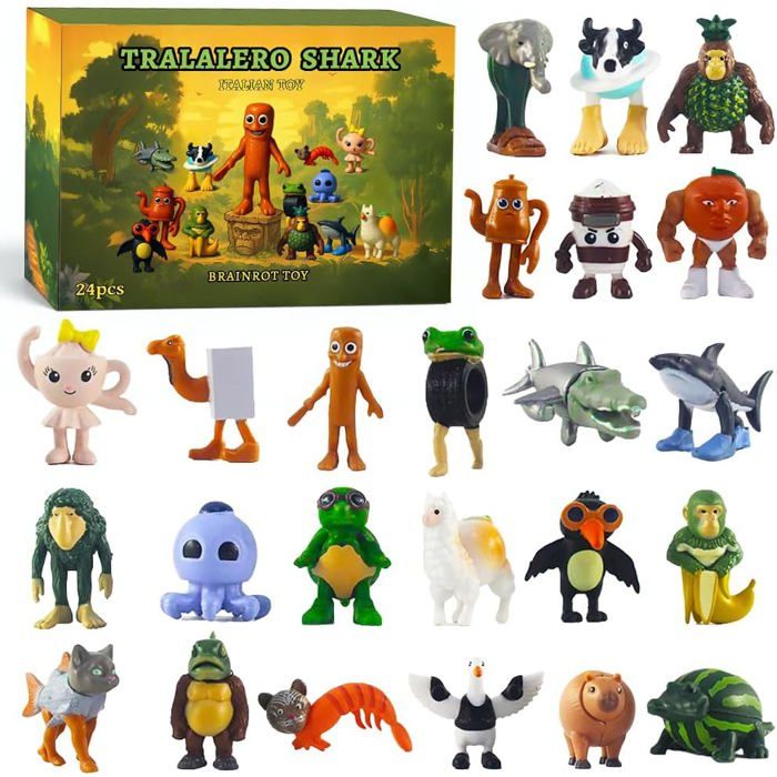 Lot de 24 figurines italiennes Brainrot 1-2 pouces figurines amusantes