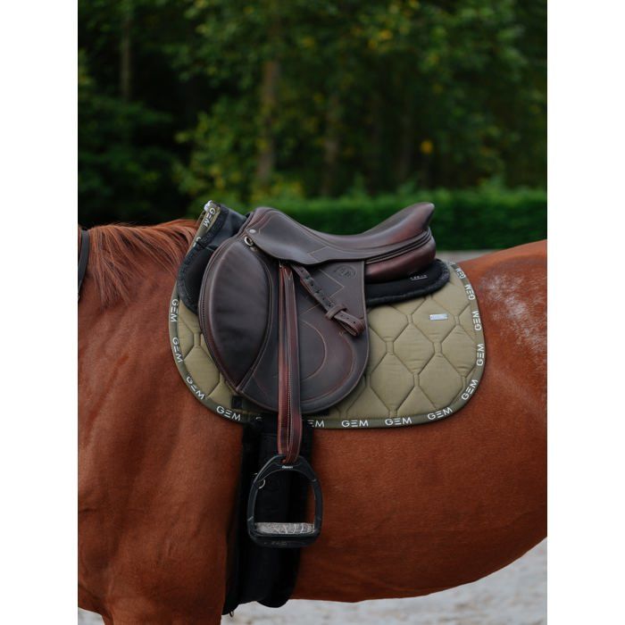 Meilleurs prix pour Tapis de selle LOVE Obstacle Kaki - GEM