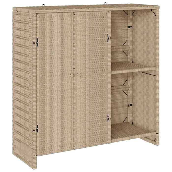 Beige Armoire de rangement CLARENCE cabinet moderne avec porte Beige 100 x 36 x 102 cm Rotin LV1797