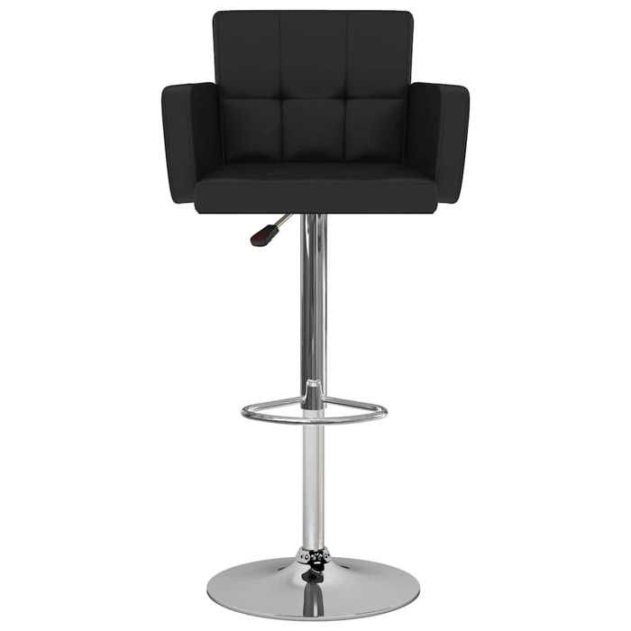 Tabourets de bar en similicuir - CLARENCE - Lot de 2 - Noir - Hauteur réglable - 57x46x(93-115) cm - Diamètre base 41 cm