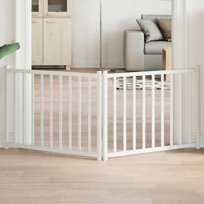 Meilleurs prix pour Barrière pour chien pliable - vidaXL - 160 cm - Bois de sapin massif - Blanc - Pliable - Autonome