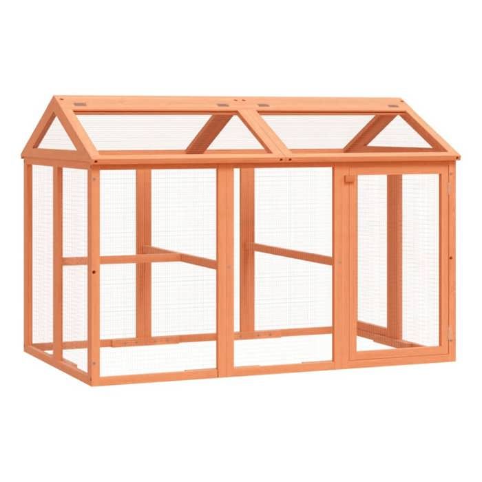 Enclos pour animaux en bois - vidaxl - 141x94x104 cm - Bois de pin massif - Grillage métallique - Toit à charnières