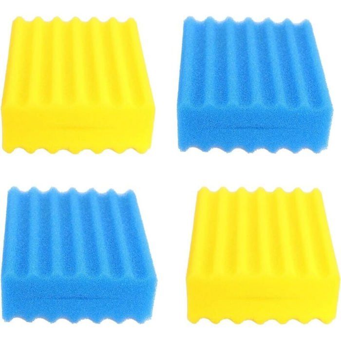 Lot de mousses filtrantes pour biofiltre CBF-350 deux mousses bleues et deux mousses jaunes accessoires de rechange durables pour