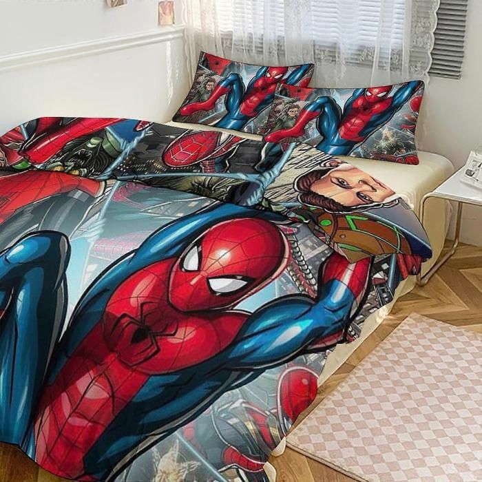Spiderman Ensembles de literie pour enfants Hommes Femmes Ensemble de couette pleine grandeur 3pcs Ensemble de literie 1 200*200cm