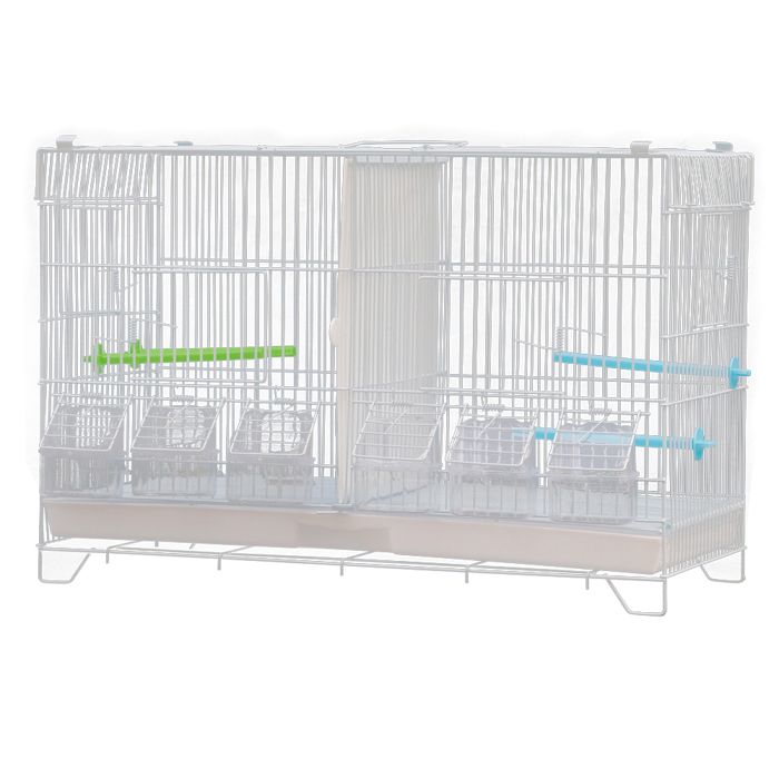 Grande Cage à Oiseaux Portable - Volière avec Filet de Séparation et Plateau de Tiroir - 60x26x395 cm - Blanc - LVHCMFOHM