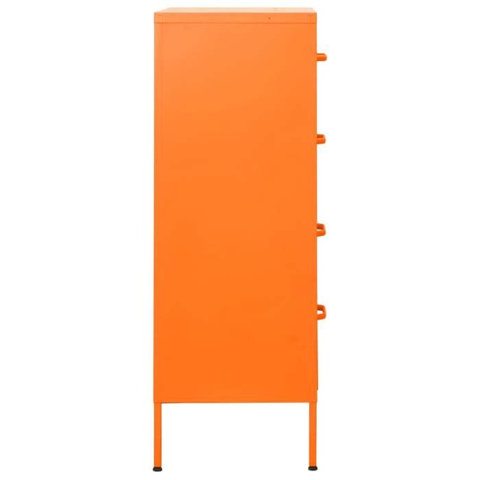 Moderne Commode salon BURKE Meuble de rangement Orange 80x35x1015 cm Acier AA3272