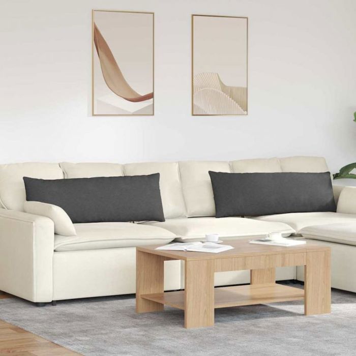 Coussins de canapé - VIDAXL - 120 x 40 cm - Lot de 2 - Velours côtelé - Gris foncé