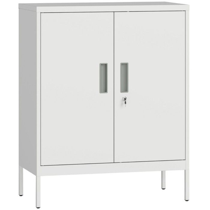 VEVOR Armoire De Rangement En Métal Avec 2 Portes Magnétiques Et 4 étagères Réglables, Capacité De 90,7 Kg Par étagère, Armoire De Rangement En Acier Verrouillable, Armoire En Métal De 180,1 Cm