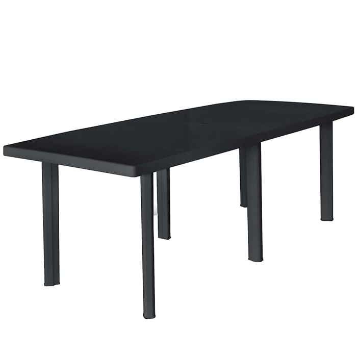 En soldes - Table de jardin table dextérieur2/4 PERSONNESpour balcon terrasse， Anthracite 216x90x72cm Plastique 8_7602922