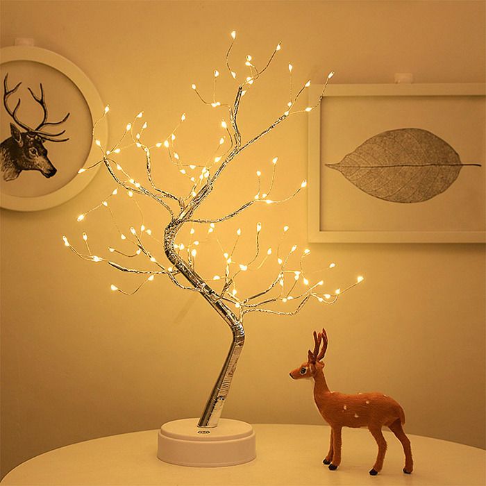 SANYU Lampe Bonsaï LED 50cm 108 LEDs Piles/USB DIY Assemblage Décoration Esthétique Salon/Chambre/Noël Cadeau Maison
