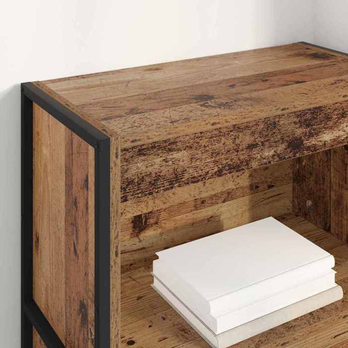 (Vente Chaude)Bibliothèque - CLOUD - Cabinet/Placard pour livres - Bois Ancien 80x30x155 cm - Bois dingénierie 9857280