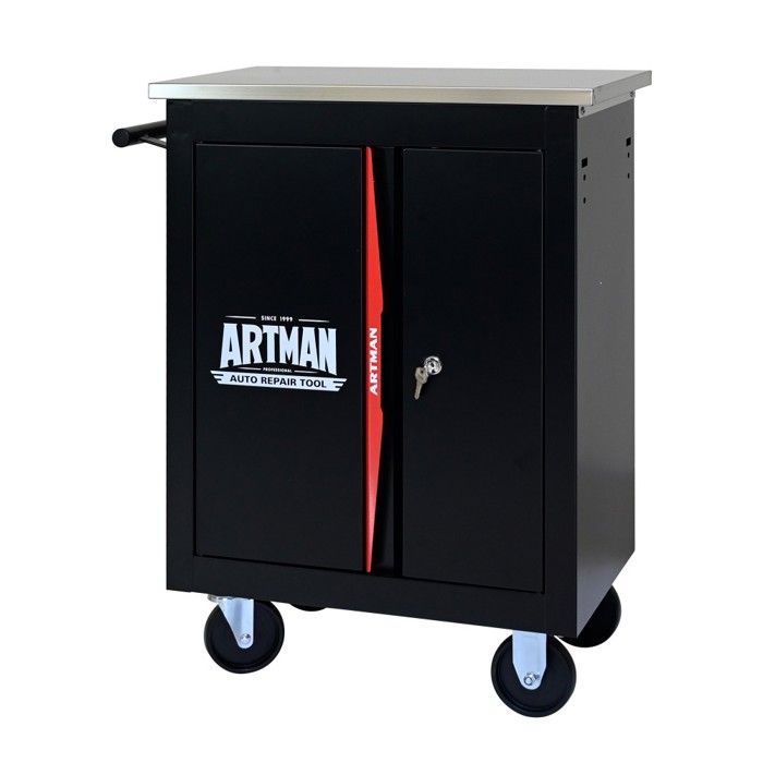 Servante Desserte Chariot À Outils Multifonction À Clapet Double Porte Noir Et Rouge 62.5x34.5x78cm Pour Atelier Et Garage Servante Desserte Chariot À Outils Multifonction À Clapet Double Porte Noir Et Rouge 62.5x34.5x78cm Pour Atelier Et Garage