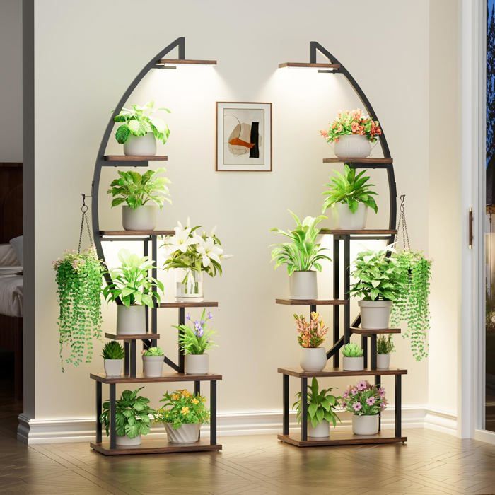 Support pour plantes dintérieur avec lampe de culture - ZRSE - 7 niveaux - Lampe de croissance - 165 cm de haut