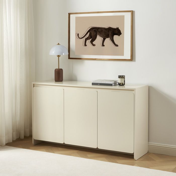 Buffet AKKA 3 portes beige 140 cm Buffet AKKA 3 portes beige 140 cm