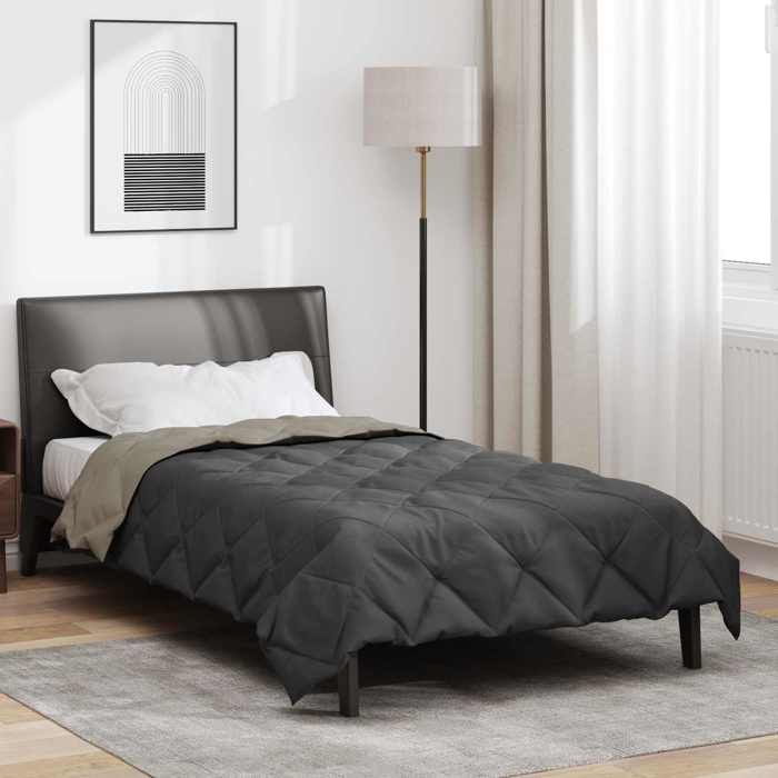 vidaXL Duvet complet toute lannée Gris clair et anthracite Microfibre 42025632 vidaXL Duvet complet toute lannée Gris clair et anthracite Microfibre 42025632