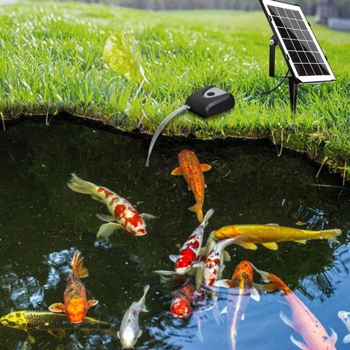Aérateur solaire pour bassin - DEMA - Puissance 3 5 W - Batterie 4000 mAh - USB intégré