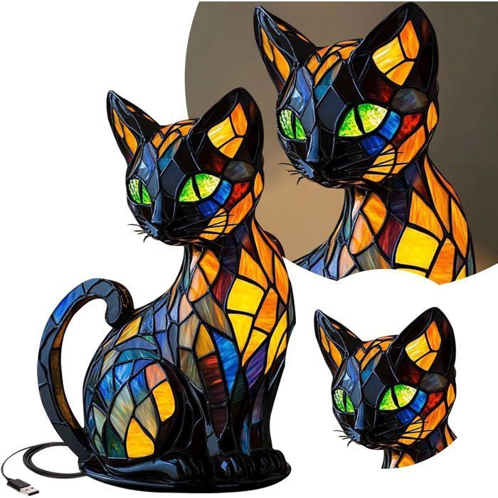 Lampe Chat Veilleuse De Table Rétro Lampe Chat Pour Amoureux Des Chats Lumineuse En Forme Danimal VEILLEUSE HORS PUERICULTURE