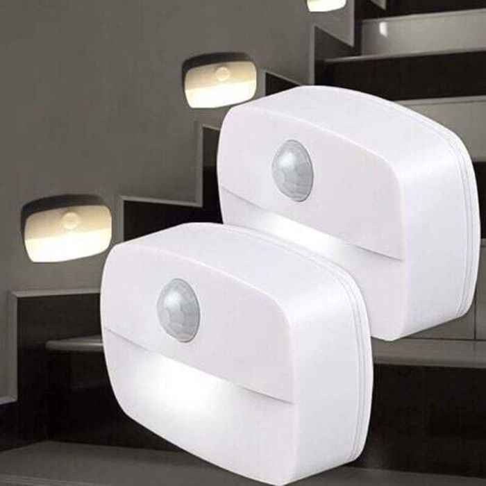 Veilleuse LED [Lot de 2] Veilleuse PIR LED Auto On Off Applique Murale Lampes de Placard Détecteur de Mouvement Lumières Sûres