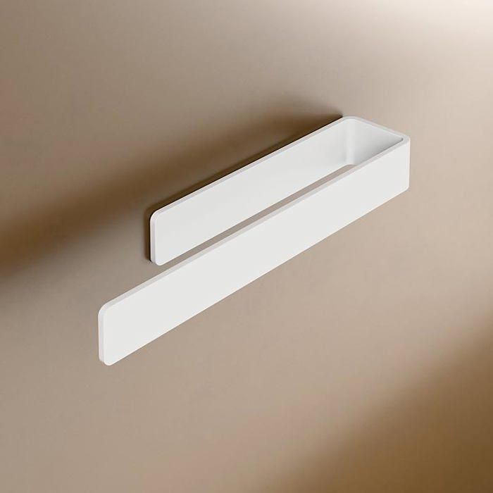 Support porte‑serviettes en aluminium beige 22 cm à installation sans perçage pour salle de bain