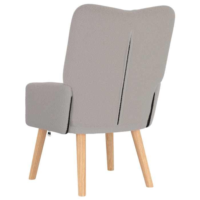 Fauteuil Relaxant Gris Clair en Tissu Laineux_2 ans garantie_74537