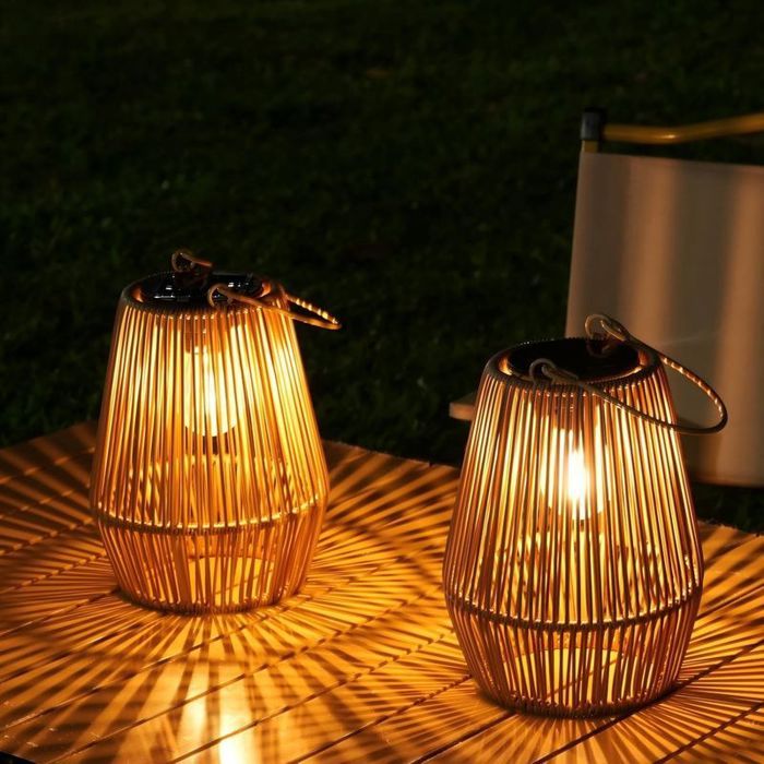 2 Lampe Solaire Exterieur IP65 fait à la main Suspendre Lanterne Solaire idéales pour jardins Noël Halloween Balcon