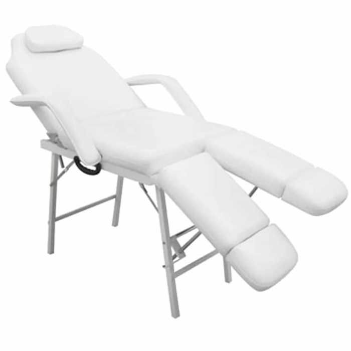 Elégance-Chic Fauteuil pour traitement facial - Similicuir - 185x78x76 cm - Blanc - Montage Simplifié - Résistant_001842927